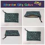 Zip Clutch / Purse / Bag / Pouch - Farm Sweet Farm - Teal Zip Clutch / Purse / Bag / Pouch - Farm Sweet Farm - Teal